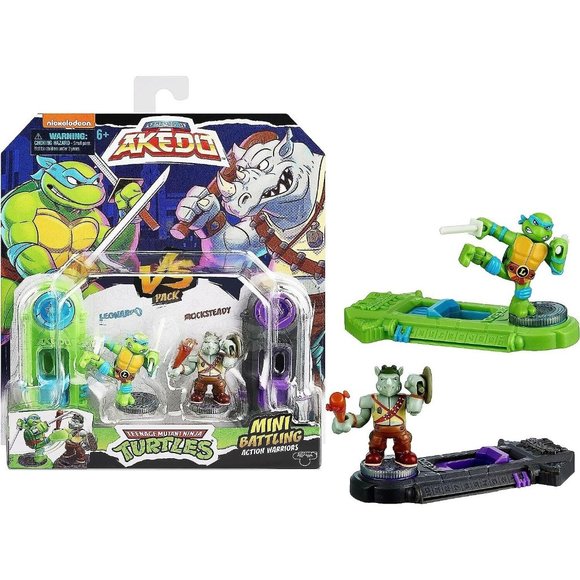 Teenage Mutant Ninja Turtles Leonardo Vs Rocksteady 2-Pack Action Figures